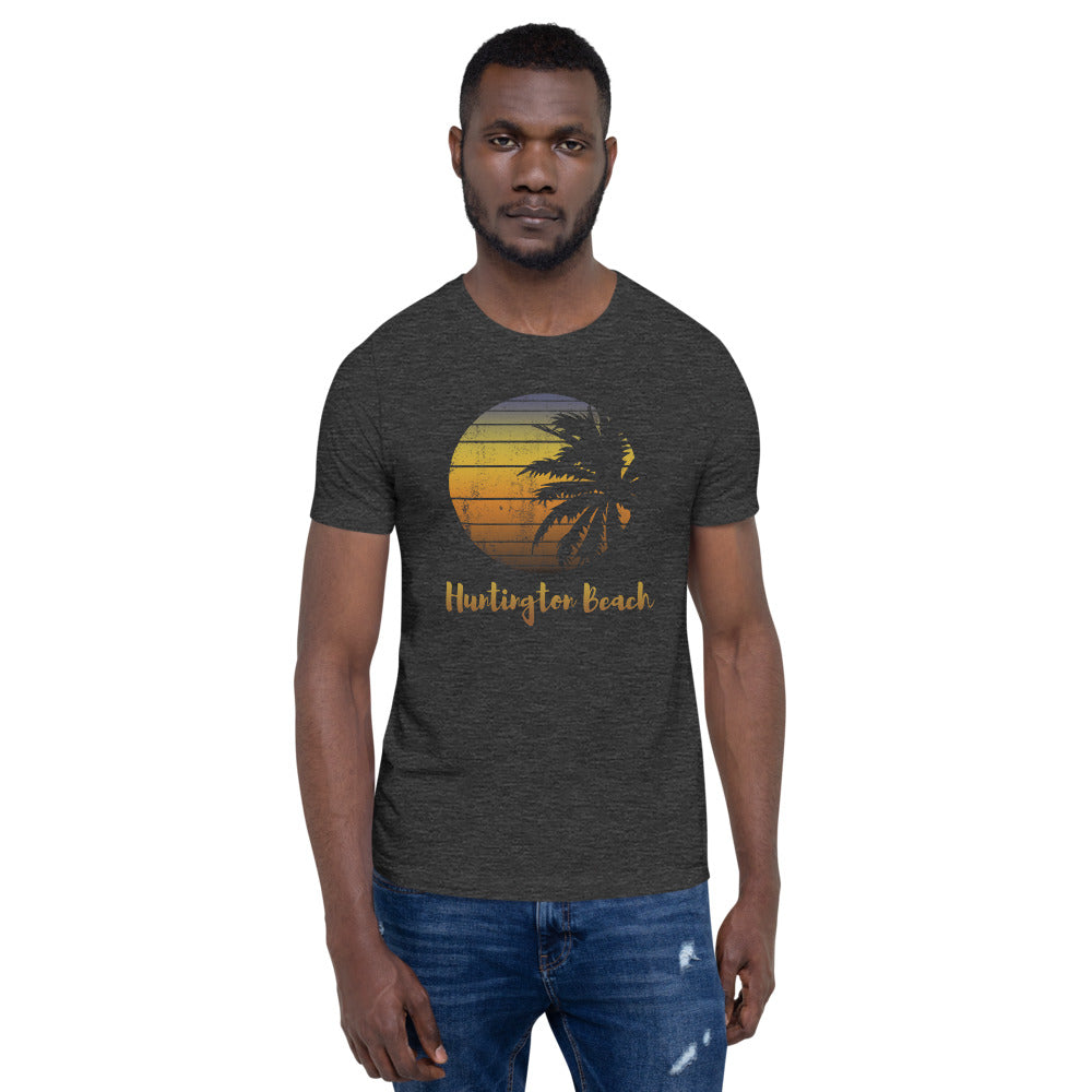 Retro Huntington Beach California Cool Vacation Souvenir Palm Tree Unisex T-Shirt