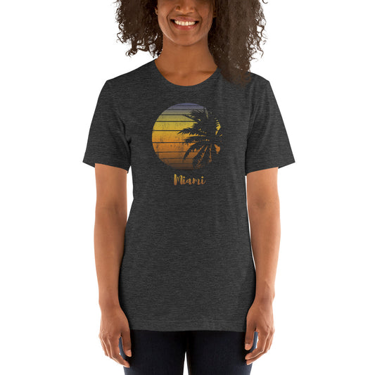 Retro Miami Florida Beach Palm Tree Vacation Souvenir Unisex T-Shirt