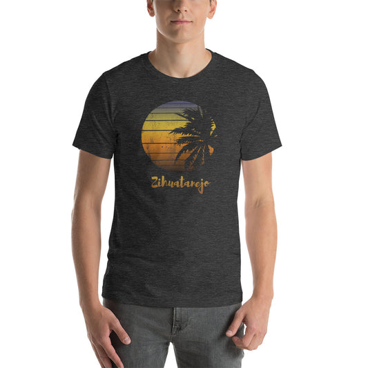 Retro Zihuatanejo Mexico Beach Family Vacation Souvenir Palm Tree Unisex T-Shirt
