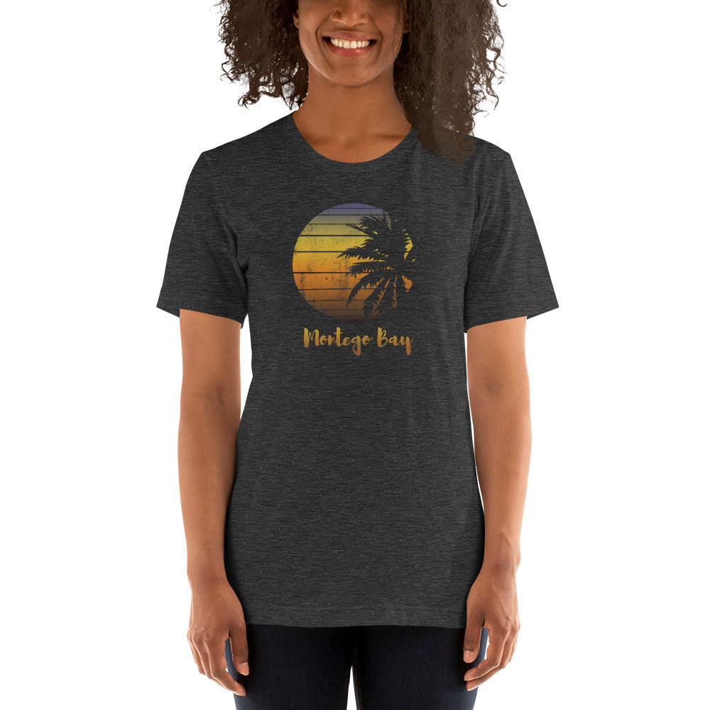 Retro Montego Bay Jamaica  Beach Palm Tree Vacation Souvenir Unisex T-Shirt