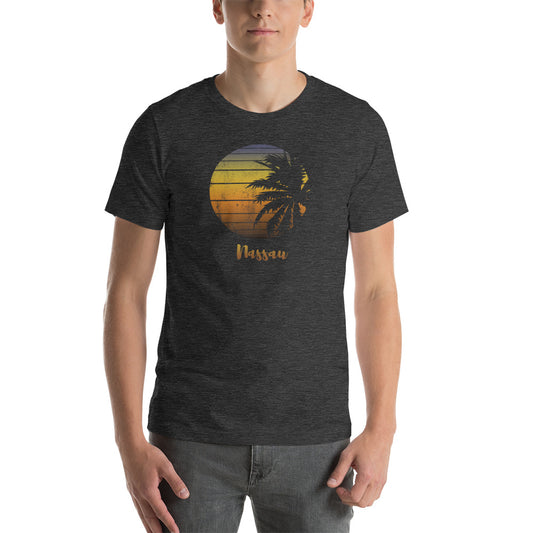 Retro Nassau Bahamas Beach Palm Tree Vacation Souvenir Unisex T-Shirt