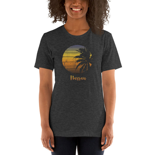 Retro Nassau Bahamas Beach Palm Tree Vacation Souvenir Unisex T-Shirt