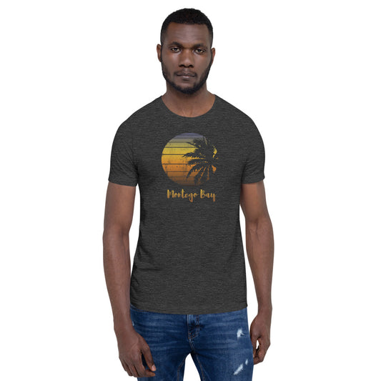 Retro Montego Bay Jamaica Beach Palm Tree Vacation Souvenir Unisex T-Shirt