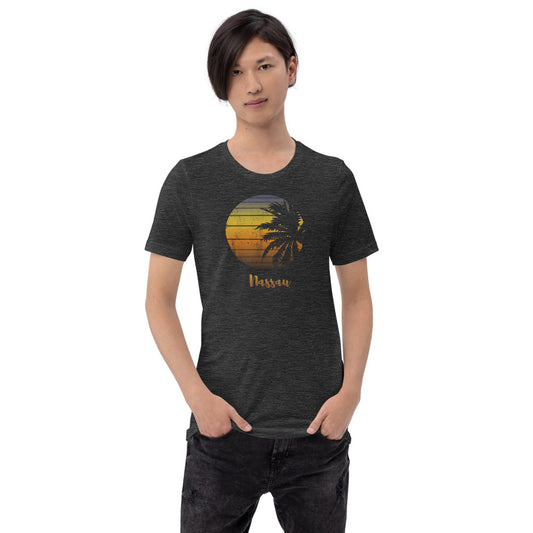 Retro Nassau Bahamas Beach Palm Tree Vacation Souvenir Unisex T-Shirt