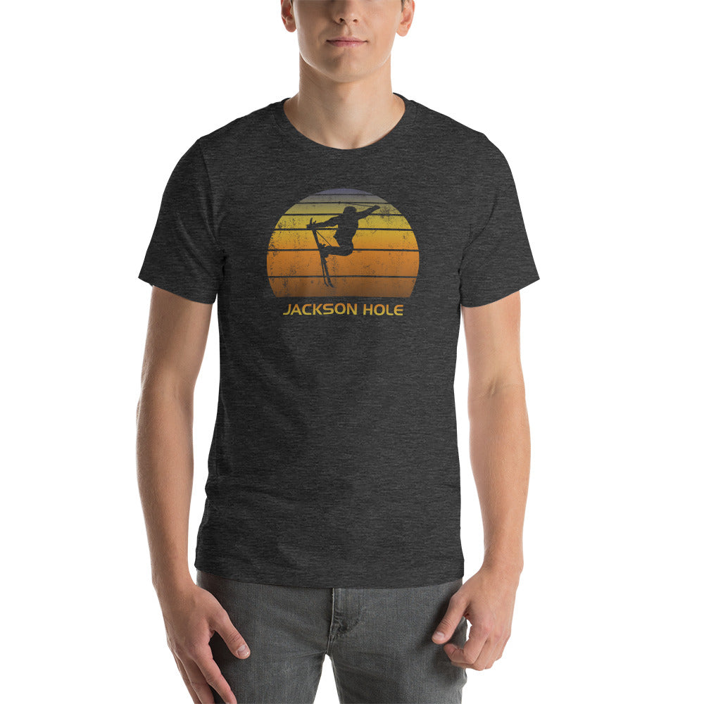 Cool Retro Jackson Hole Wyoming Skiing Ski Fan Unisex T-Shirt