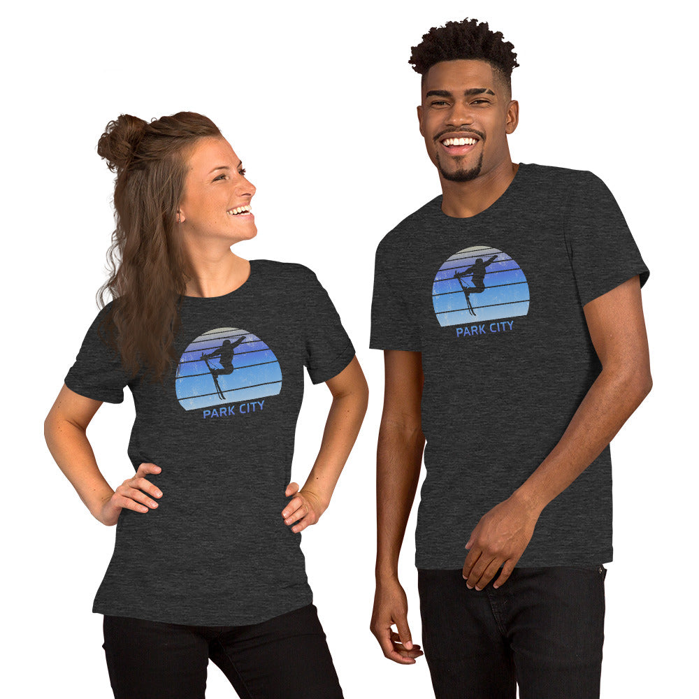 Retro Park City Utah Skiing Fan Unisex T-Shirt