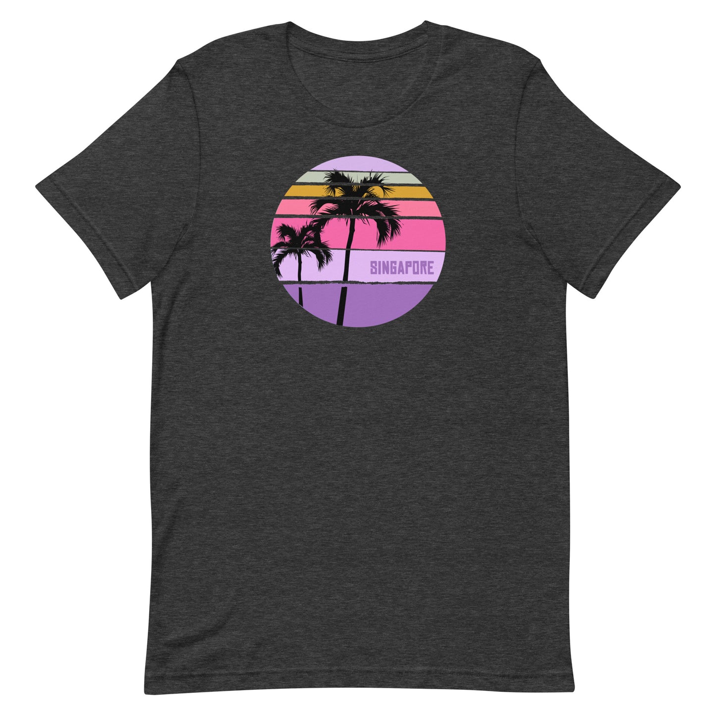 Cool Singapore Palm Tree Artistic Vacation Souvenir Unisex T-Shirt