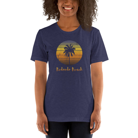 Vintage Redondo Beach California Unisex T-Shirt Vacation Souvenir Palm Tree