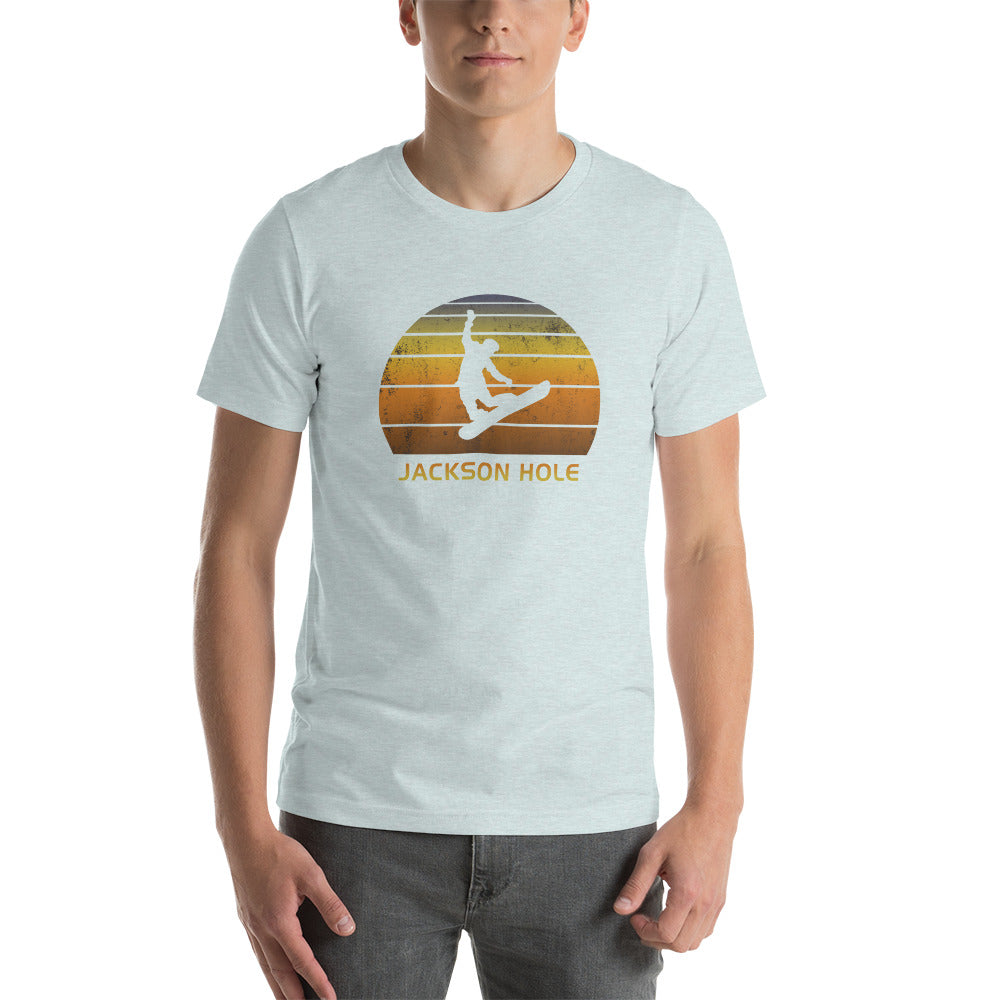 Retro Jackson Hole Wyoming Snowboarding Fan Unisex T-Shirt