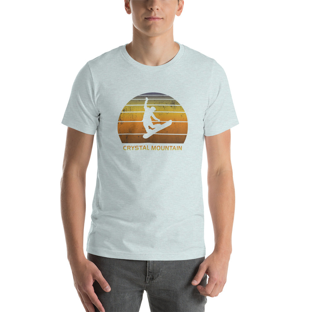 Retro Crystal Mountain Snowboarding Fan Unisex T-Shirt