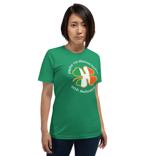 Funny Prone To Shenanigans & Malarkey Irish Flag St. Patrick's Day Unisex T-Shirt