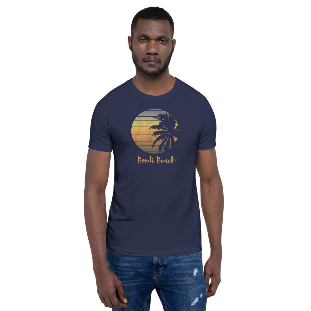 Retro Bondi Beach Australia Palm Tree Vacation Souvenir Unisex T-Shirt