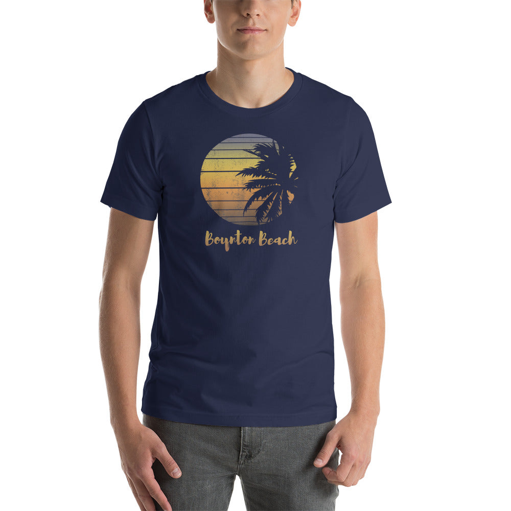 Retro Boynton Beach Florida Palm Tree Vacation Souvenir Unisex T-Shirt