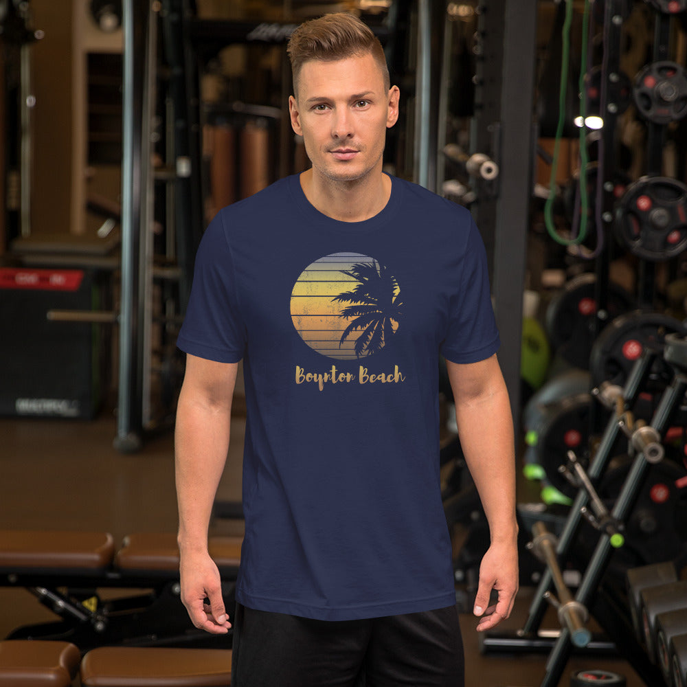 Retro Boynton Beach Florida Palm Tree Vacation Souvenir Unisex T-Shirt