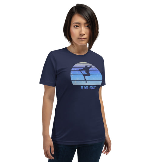 Retro Big Sky Montana Skiing Fan Unisex T-Shirt