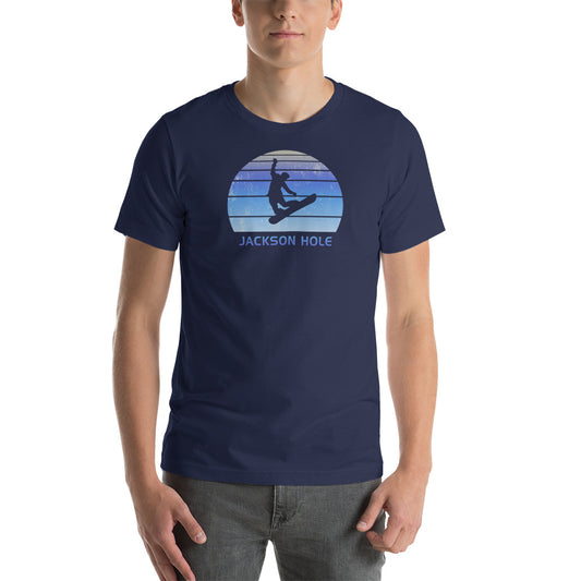 Retro Jackson Hole Wyoming Snowboarding Fan Unisex T-Shirt