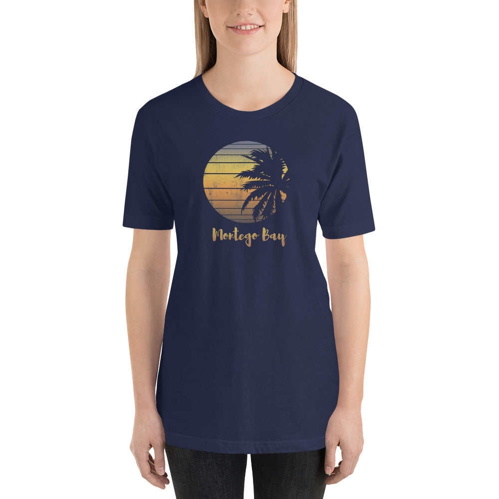 Retro Montego Bay Jamaica  Beach Palm Tree Vacation Souvenir Unisex T-Shirt