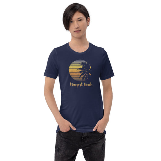 Retro Newport Beach California Cool Vacation Souvenir Palm Tree Unisex T-Shirt