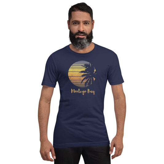 Retro Montego Bay Jamaica Beach Palm Tree Vacation Souvenir Unisex T-Shirt