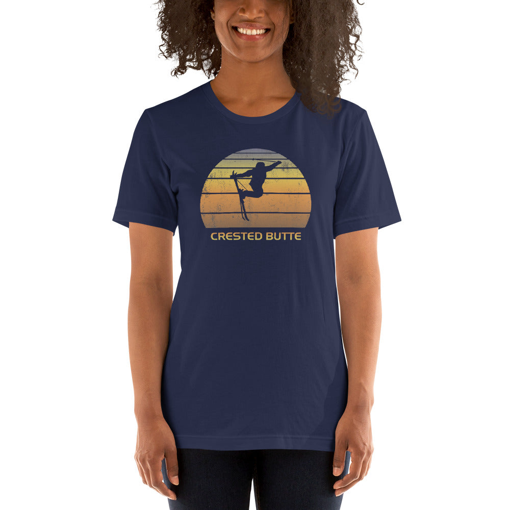 Cool Retro Crested Butte Colorado Skiing Ski Fan Unisex T-Shirt