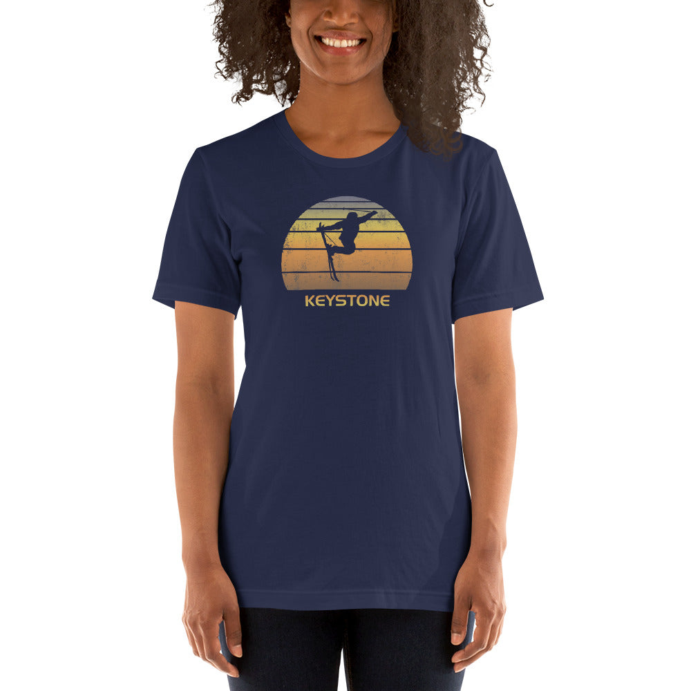 Cool Retro Keystone Colorado Skiing Ski Fan Unisex T-Shirt