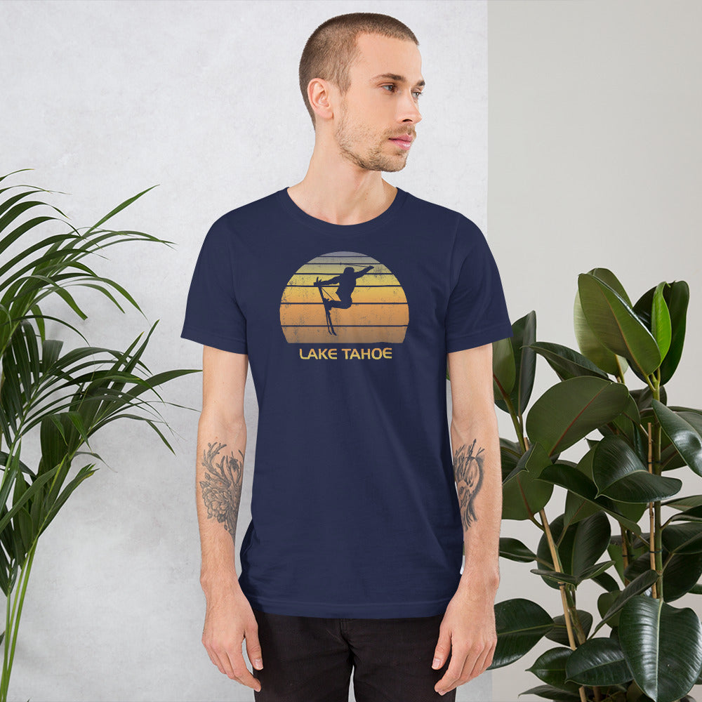 Cool Retro Lake Tahoe California Skiing Ski Fan Unisex T-Shirt