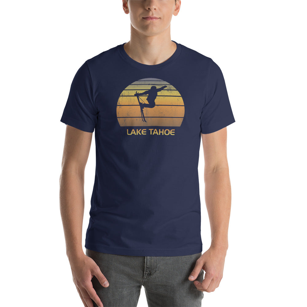 Cool Retro Lake Tahoe California Skiing Ski Fan Unisex T-Shirt