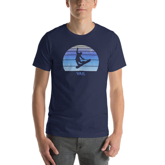 Retro Vail Colorado Snowboarding Fan Unisex T-Shirt