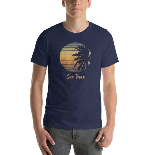 Retro San Juan Puerto Rico Beach Palm Tree Vacation Souvenir Unisex T-Shirt