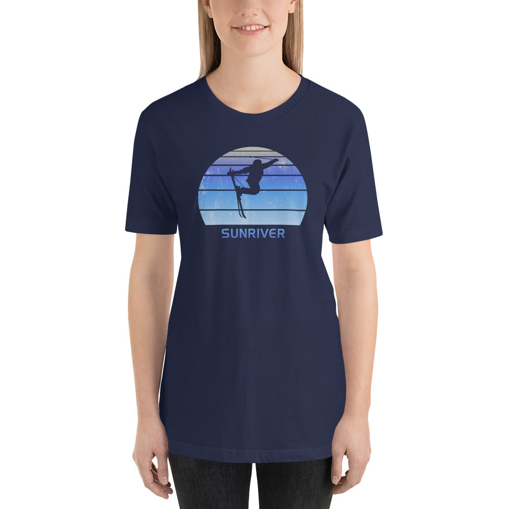 Retro Sunriver Oregon Skiing Fan Unisex T-Shirt