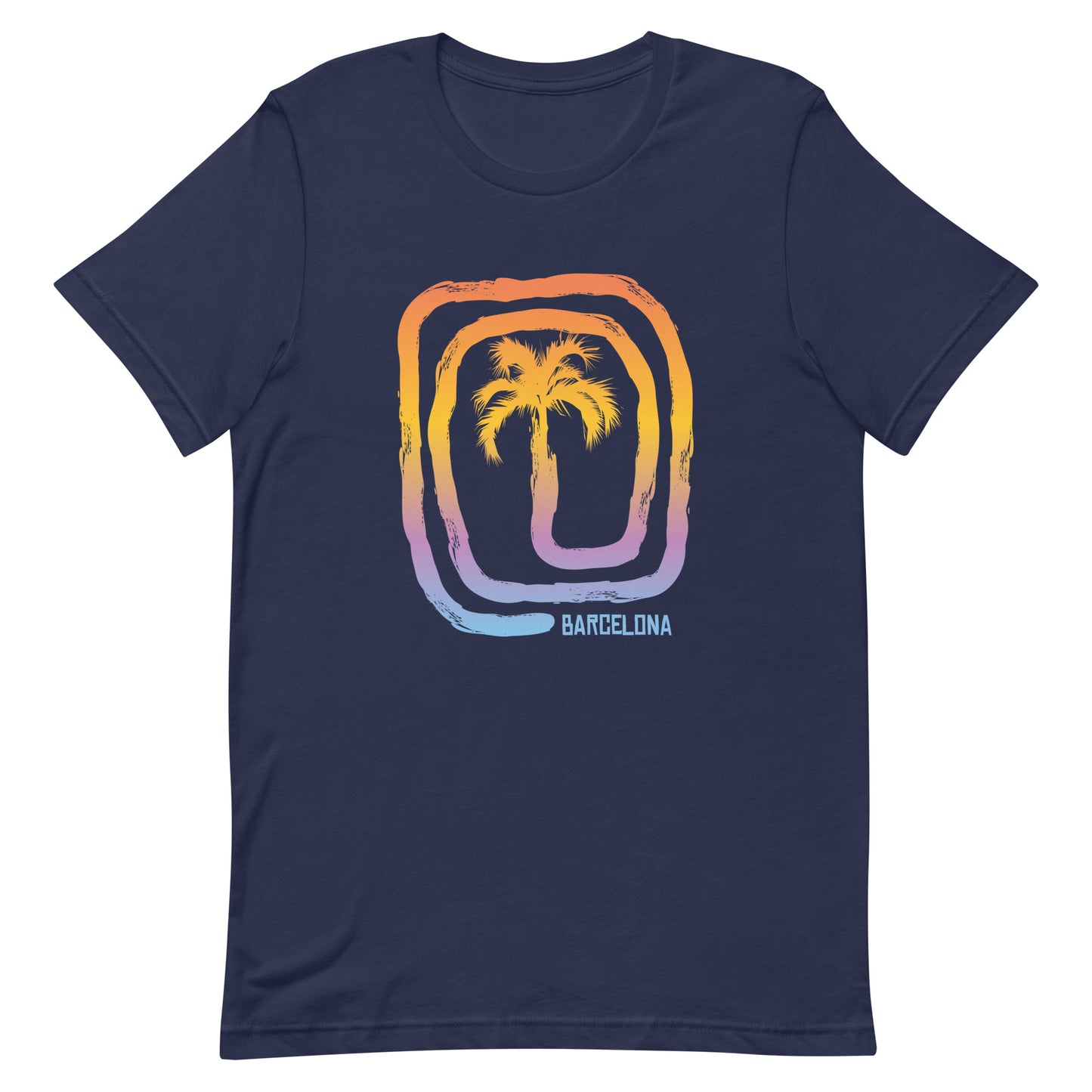 Cool Barcelona Spain Beach Palm Tree Vacation Souvenir Unisex T-Shirt