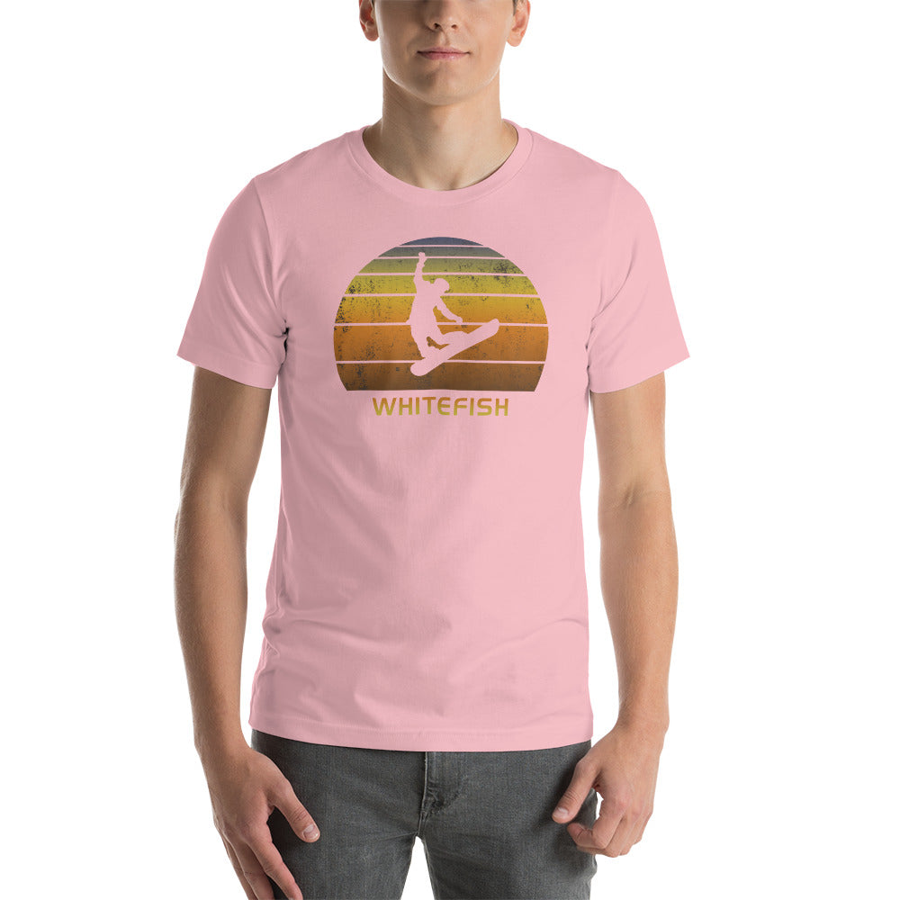 Retro Whitefish Montana Snowboarding Fan Unisex T-Shirt