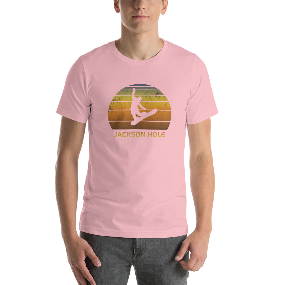 Retro Jackson Hole Wyoming Snowboarding Fan Unisex T-Shirt