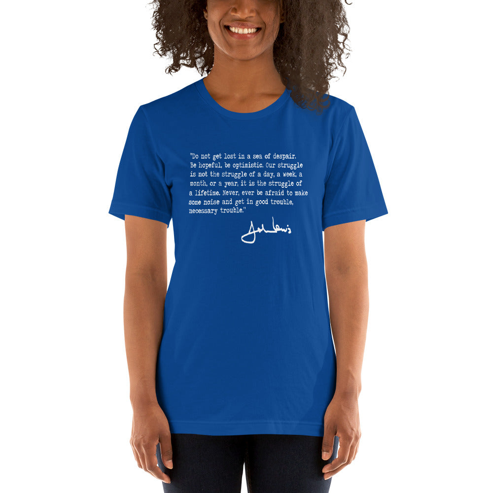 John Lewis Good Trouble Political Quote Civil Rights Icon Democrats Unisex T-Shirt