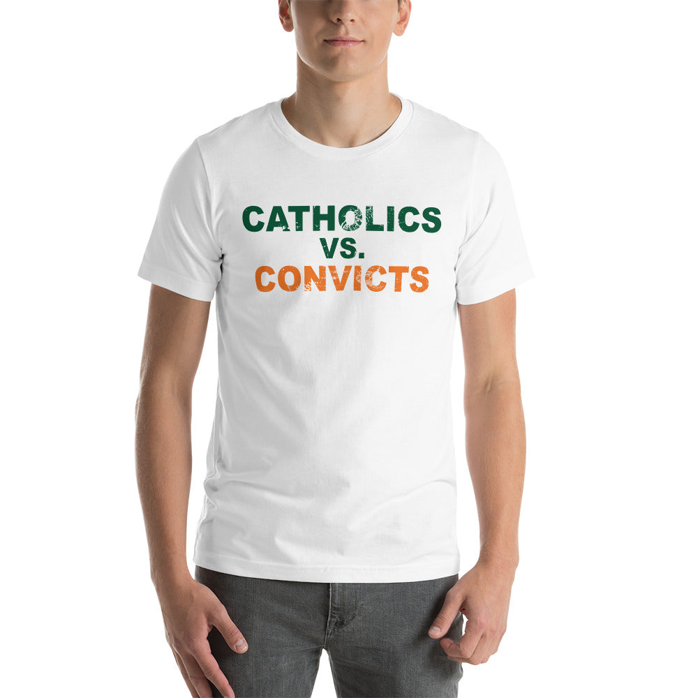 Catholics vs. Convicts Miami College Football Fan Unisex T-Shirt