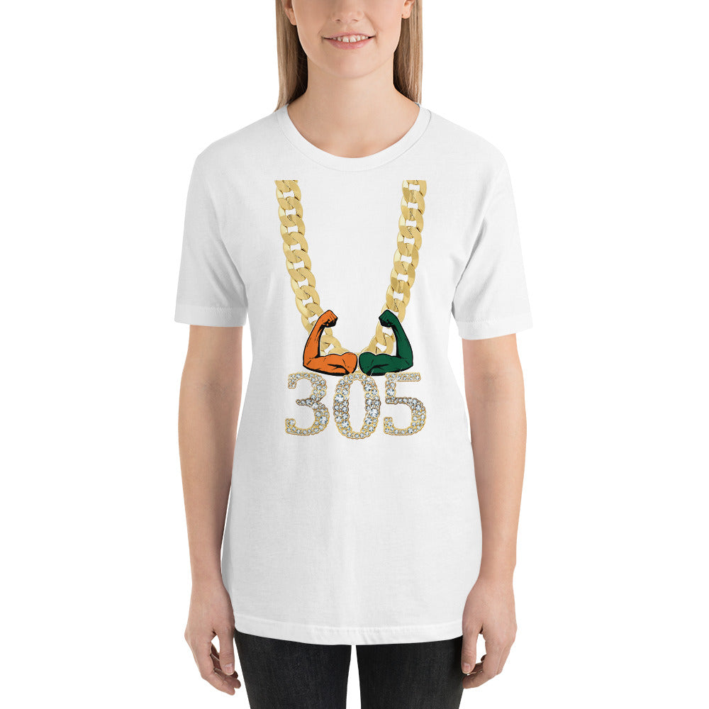 Miami Area Code 305 Turnover Funny Gold Chain College Football Fan Unisex T-Shirt