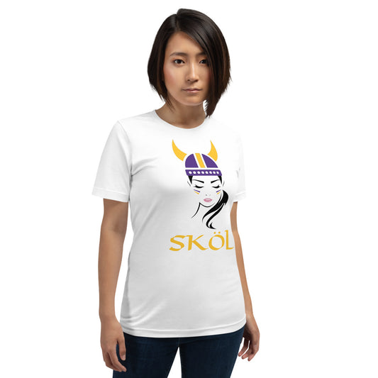 Skol Viking Chant Slogan Female Minnesota Fan Football Unisex T-Shirt