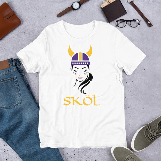 Skol Viking Chant Slogan Female Minnesota Fan Football Unisex T-Shirt
