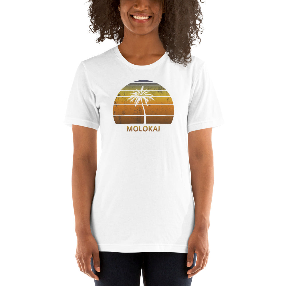 Retro Molokai Hawaii Beach Vacation Souvenir Sunset Stylish Unisex T-Shirt