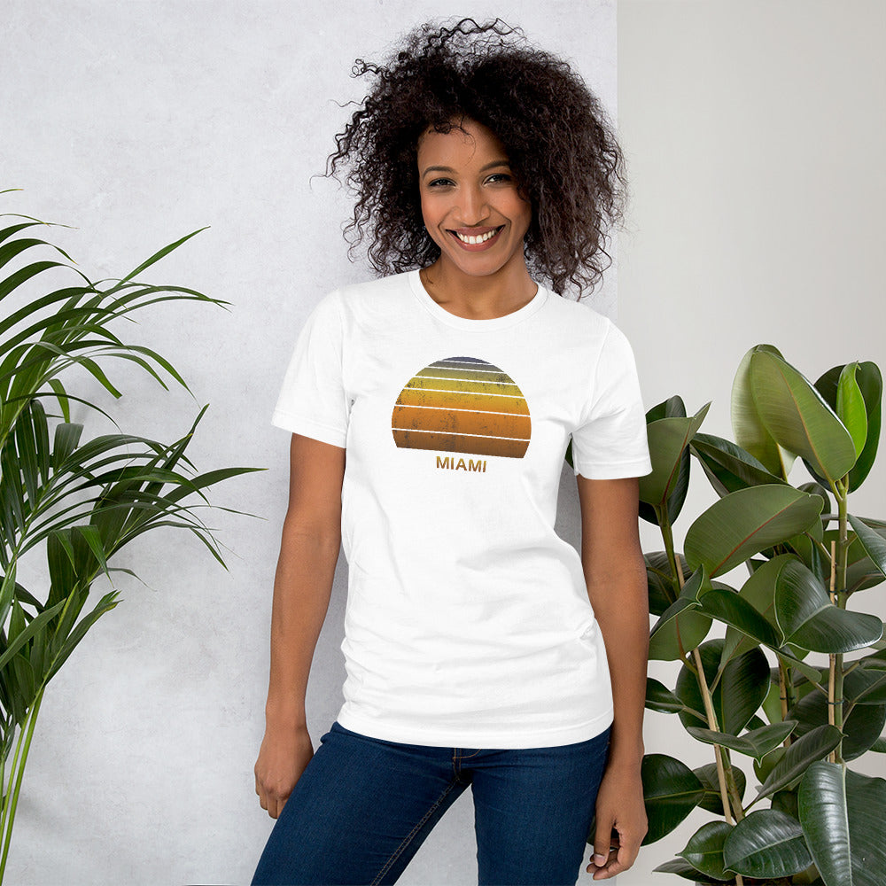 Retro Miami Florida Sunset Beach Vacation Souvenir Unisex T-Shirt