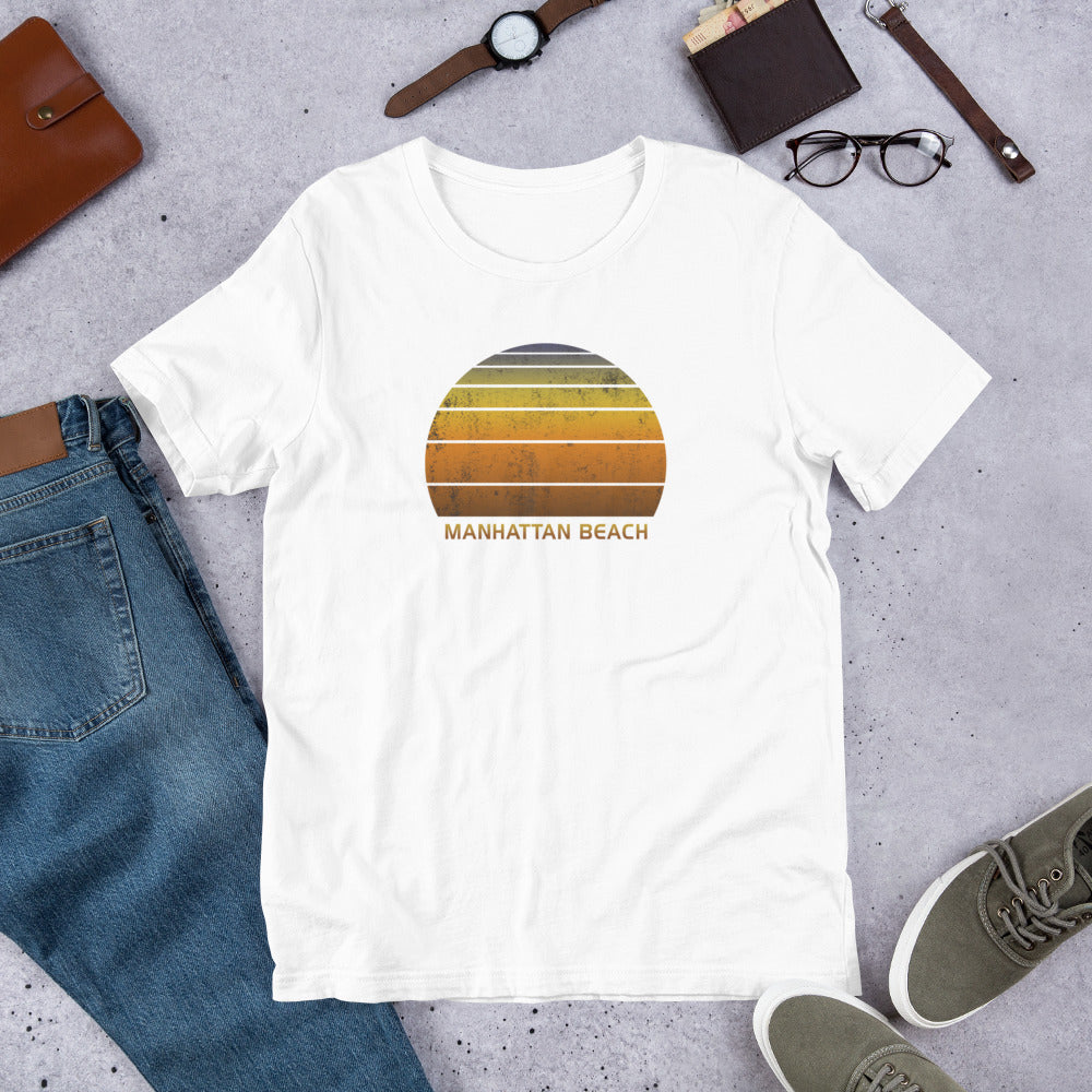 Retro Manhattan Beach California Sunset Unisex T-Shirt