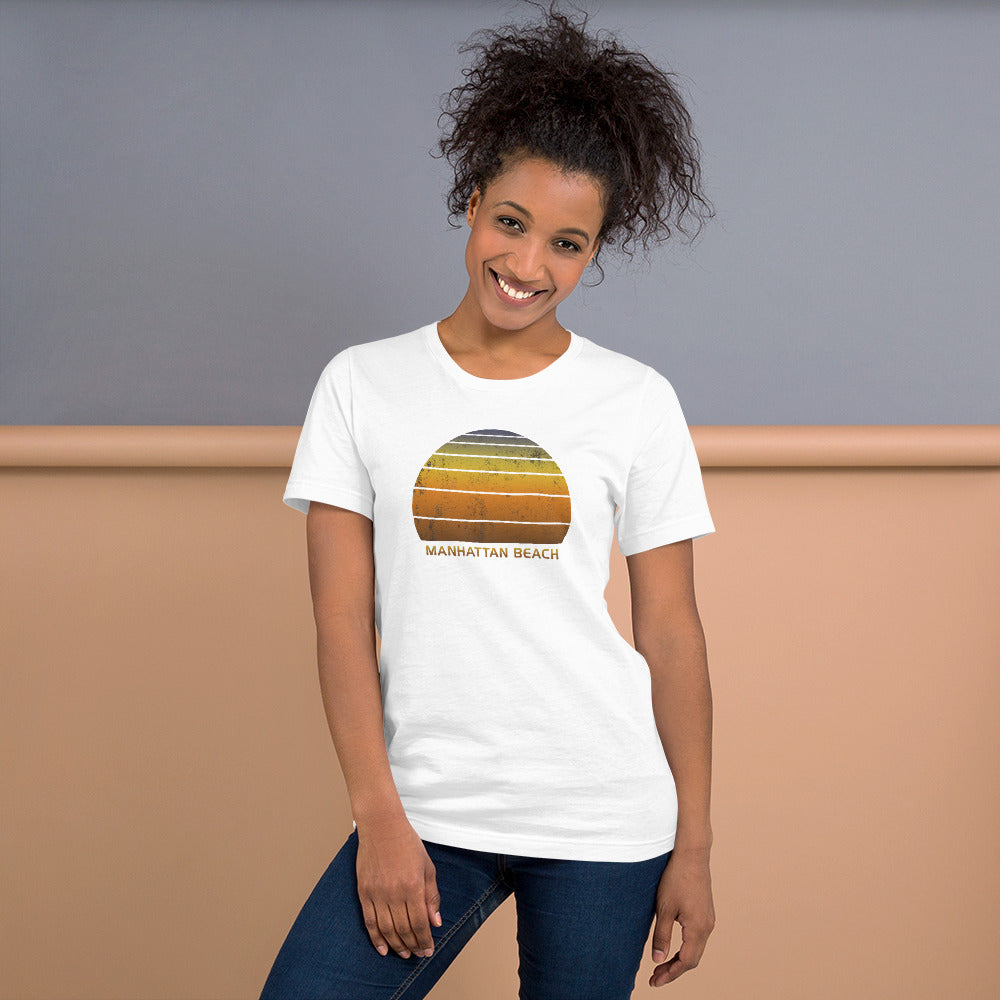 Retro Manhattan Beach California Sunset Unisex T-Shirt