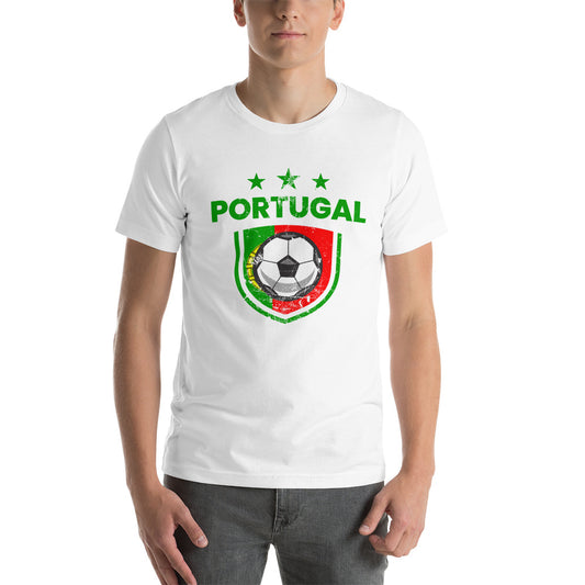 Retro Portugal Soccer Team Football Fan Country Portuguese Flag Unisex T-Shirt