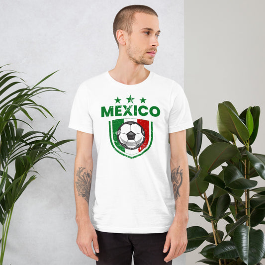 Retro Mexico Soccer Team Football Fan Country Mexican Flag Unisex T-Shirt