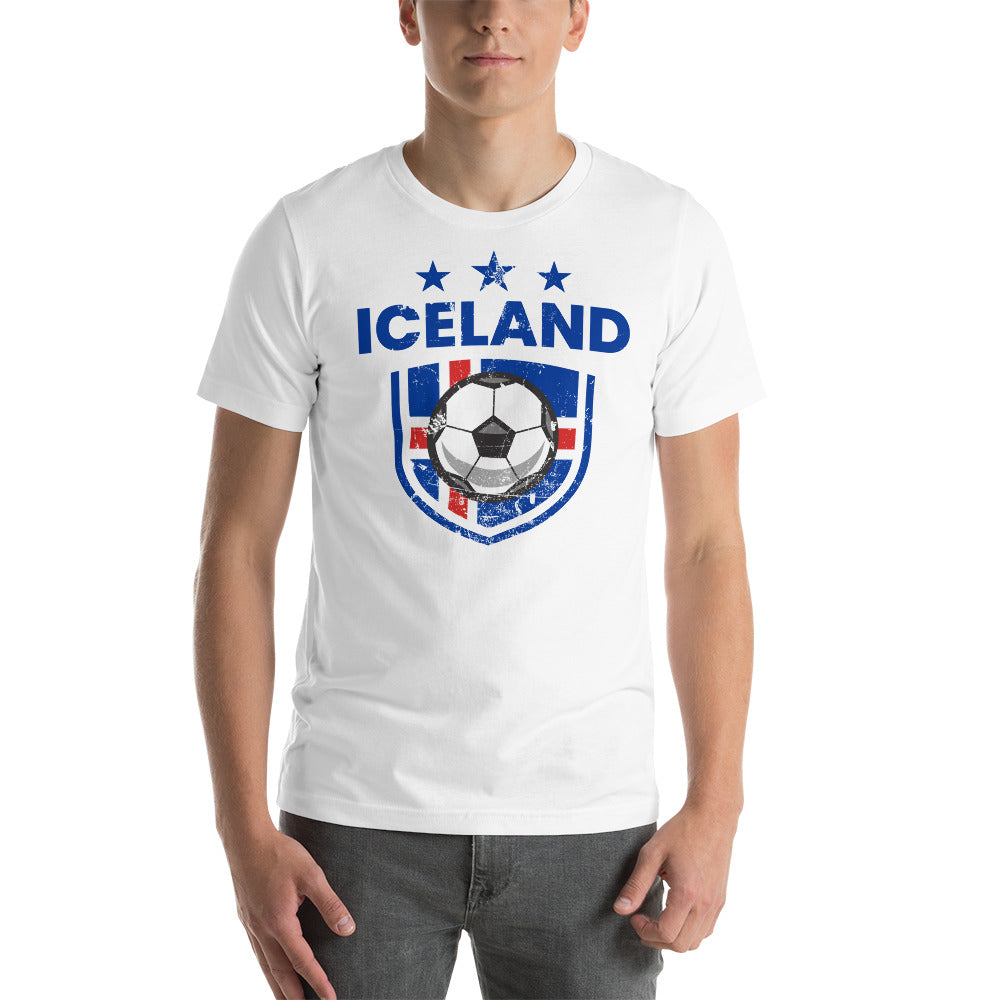 Retro Iceland Soccer Team Football Fan Country Icelandic Flag Unisex T-Shirt