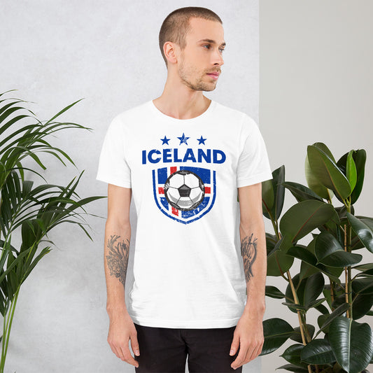 Retro Iceland Soccer Team Football Fan Country Icelandic Flag Unisex T-Shirt