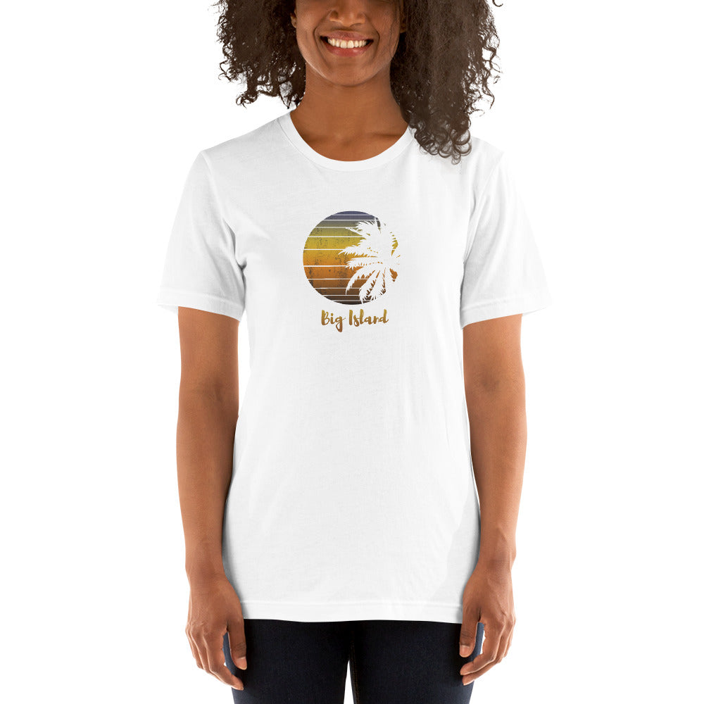 Retro Big Island Hawaii Beach Palm Tree Vacation Souvenir Unisex T-Shirt