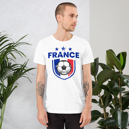 Retro France Soccer Team Football Fan Country French Flag Unisex T-Shirt