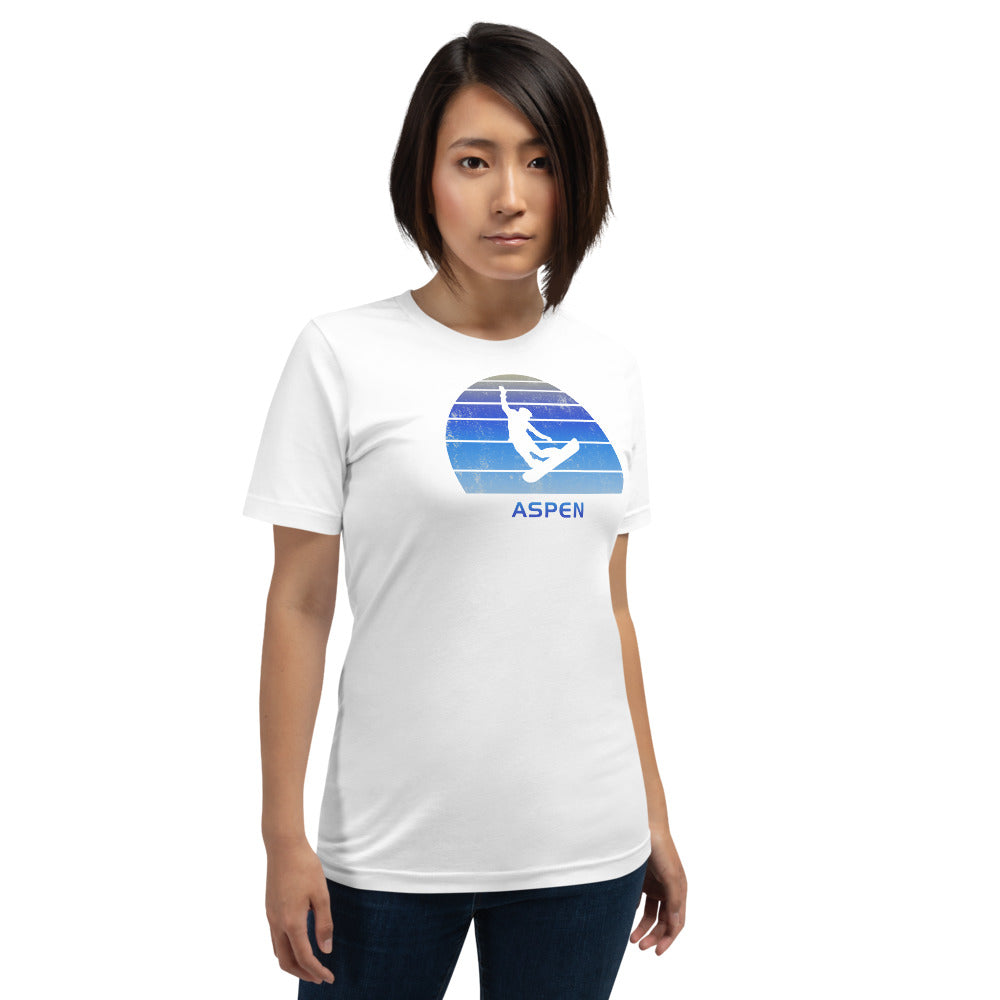 Retro Aspen Colorado Snowboarding Fan Unisex T-Shirt