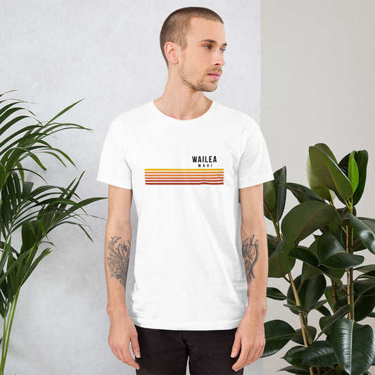 Retro Wailea Maui Hawaii Vacation Stripes Unisex T-Shirt